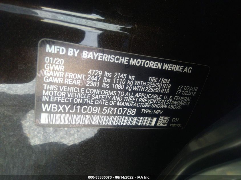 2020 BMW X2 XDRIVE28I WBXYJ1C09L5R10788