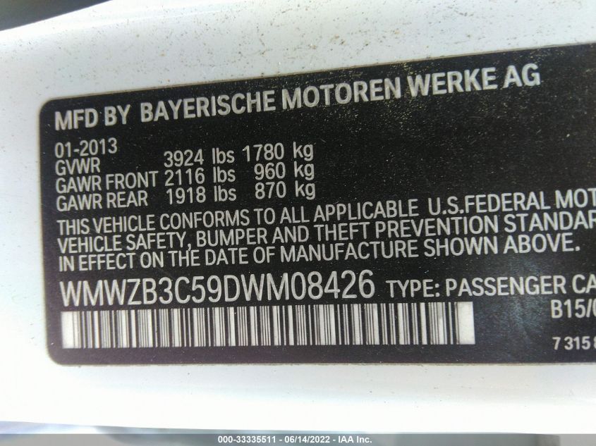 2013 MINI COOPER COUNTRYMAN WMWZB3C59DWM08426