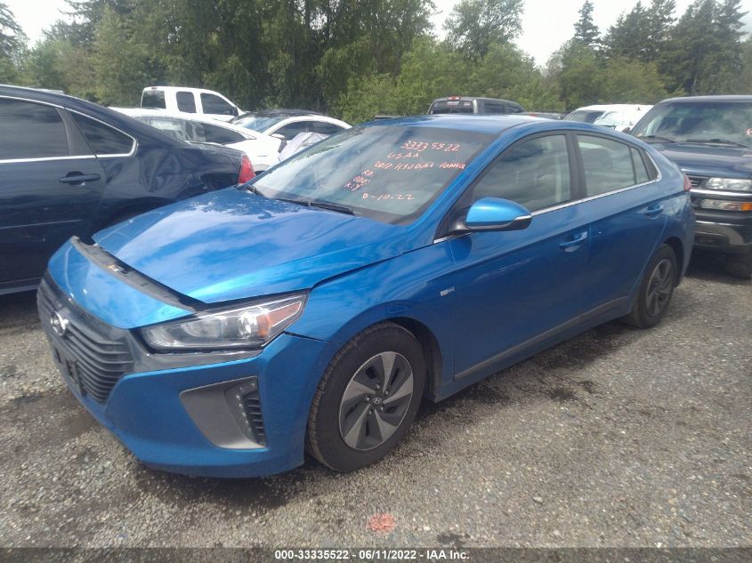 2017 HYUNDAI IONIQ HYBRID SEL KMHC75LC0HU017909
