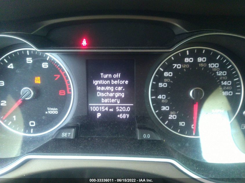 2013 AUDI A4 PREMIUM WAUBFAFL9DA160387
