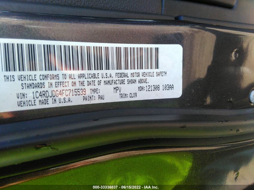 2015 DODGE DURANGO LIMITED 1C4RDJDG4FC715539