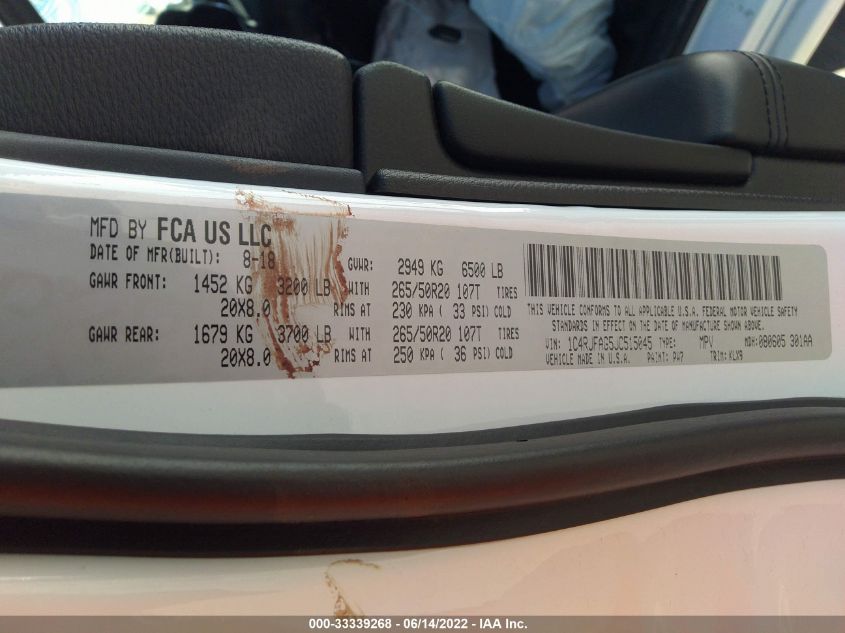 2018 JEEP GRAND CHEROKEE ALTITUDE 1C4RJFAG5JC515045