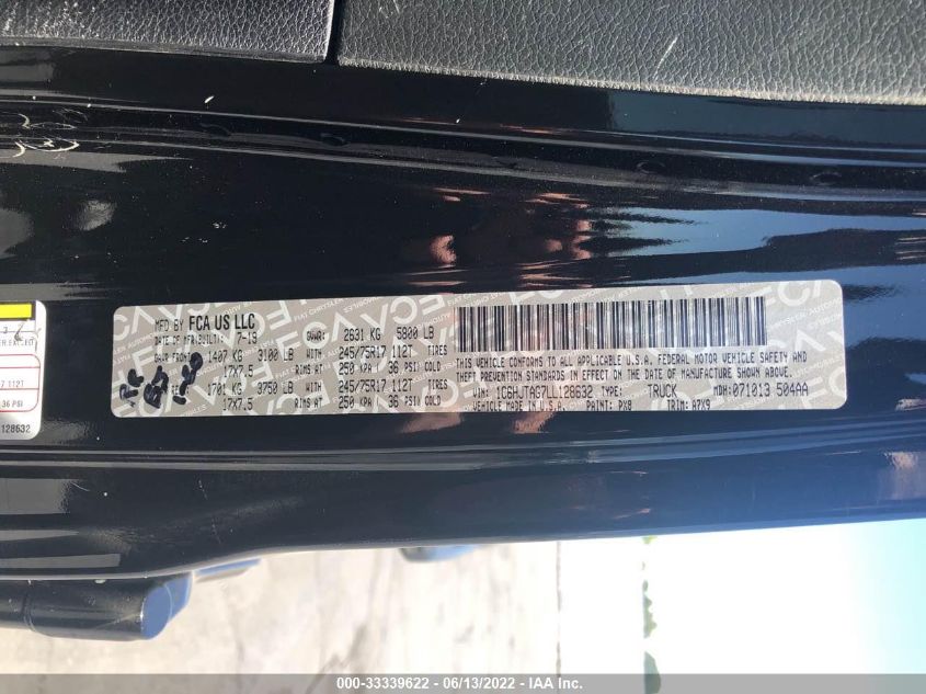 2020 JEEP GLADIATOR SPORT S 1C6HJTAG7LL128632