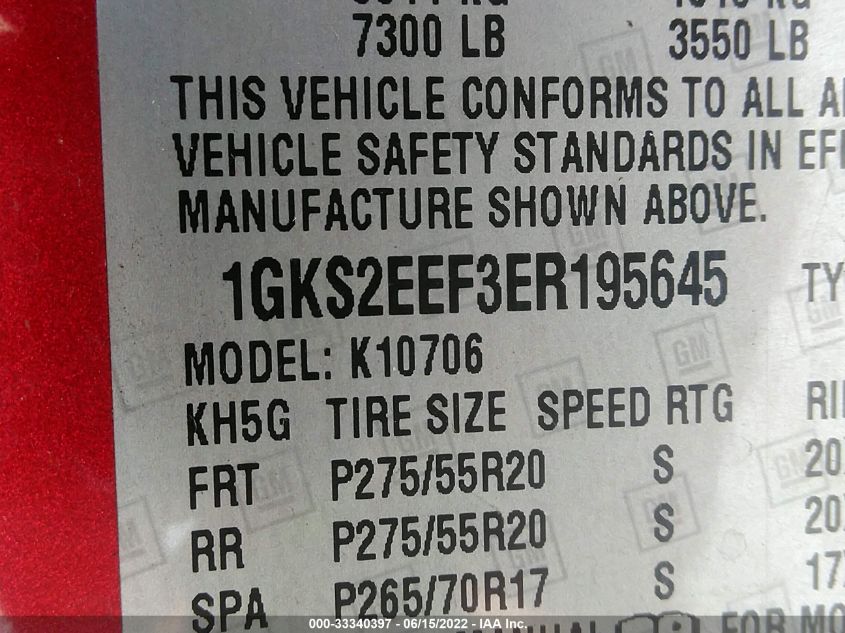 2014 GMC YUKON DENALI 1GKS2EEF3ER195645