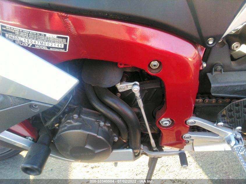 2007 HONDA CBR600 RR JH2PC40047M002146