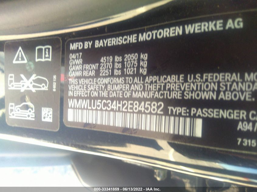 2017 MINI CLUBMAN COOPER S WMWLU5C34H2E84582