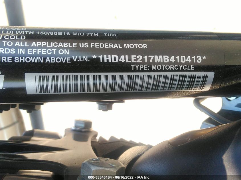2021 HARLEY-DAVIDSON XL883 N 1HD4LE217MB410413