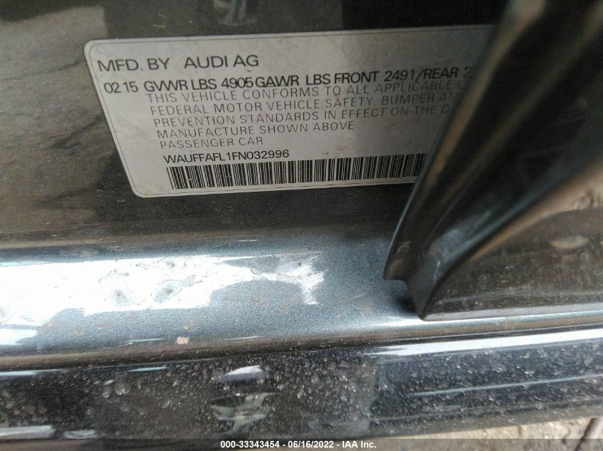 2015 AUDI A4 PREMIUM PLUS WAUFFAFL1FN032996