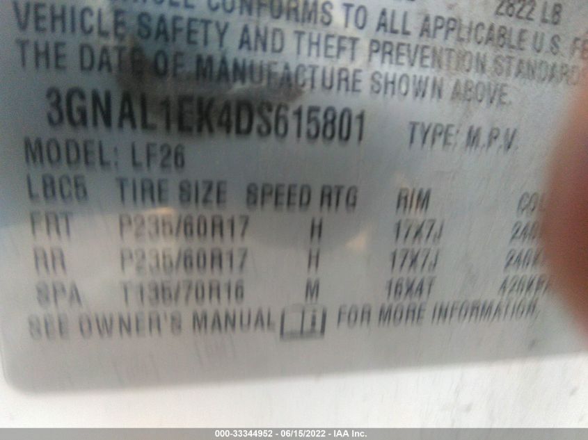 2013 CHEVROLET CAPTIVA SPORT FLEET LS 3GNAL1EK4DS615801