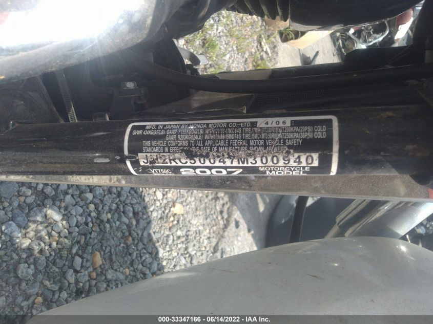 2007 HONDA VT750 JH2RC50047M300940
