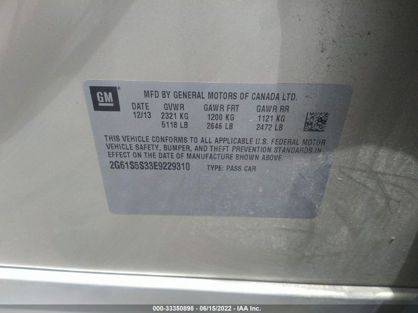 2014 CADILLAC XTS PLATINUM 2G61S5S33E9229310
