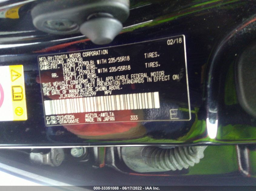 2018 LEXUS NX NX 300 JTJYARBZ2J2105299