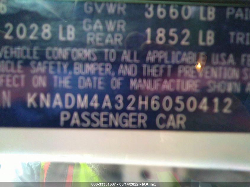 2017 KIA RIO LX KNADM4A32H6050412