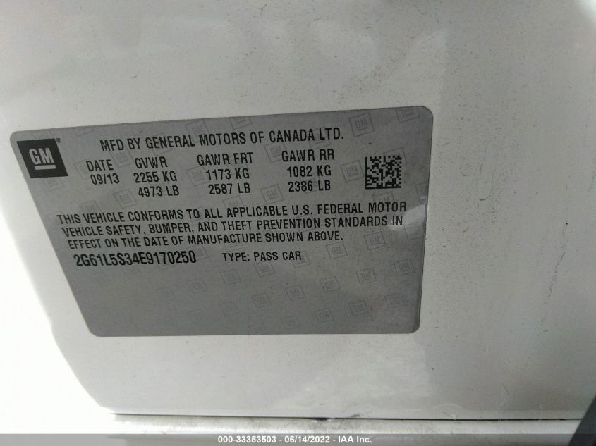 2014 CADILLAC XTS 2G61L5S34E9170250