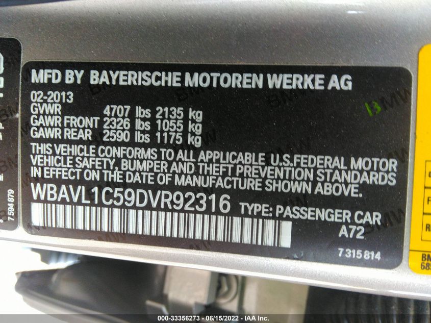 2013 BMW X1 XDRIVE28I WBAVL1C59DVR92316