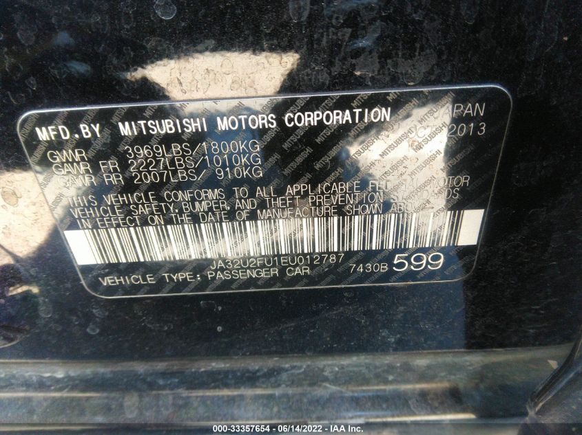 2014 MITSUBISHI LANCER ES JA32U2FU1EU012787