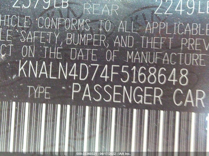 2015 KIA CADENZA PREMIUM KNALN4D74F5168648