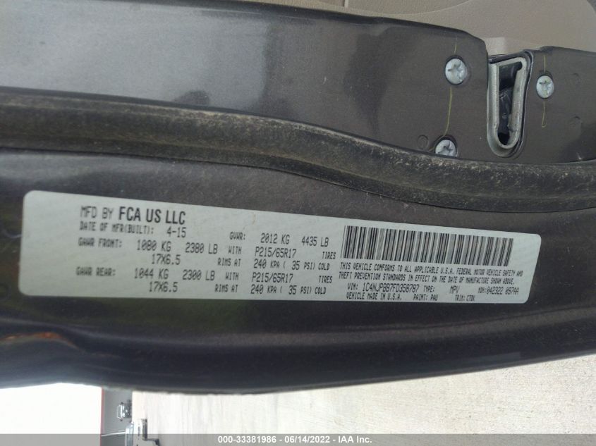 2015 JEEP PATRIOT SPORT 1C4NJPBB7FD358787