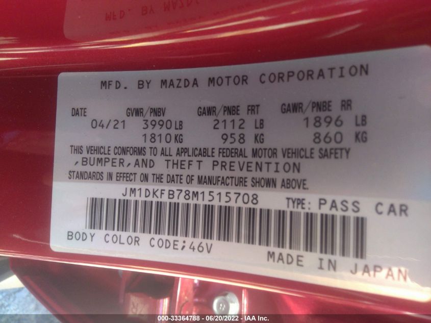 2021 MAZDA CX-3 SPORT JM1DKFB78M1515708