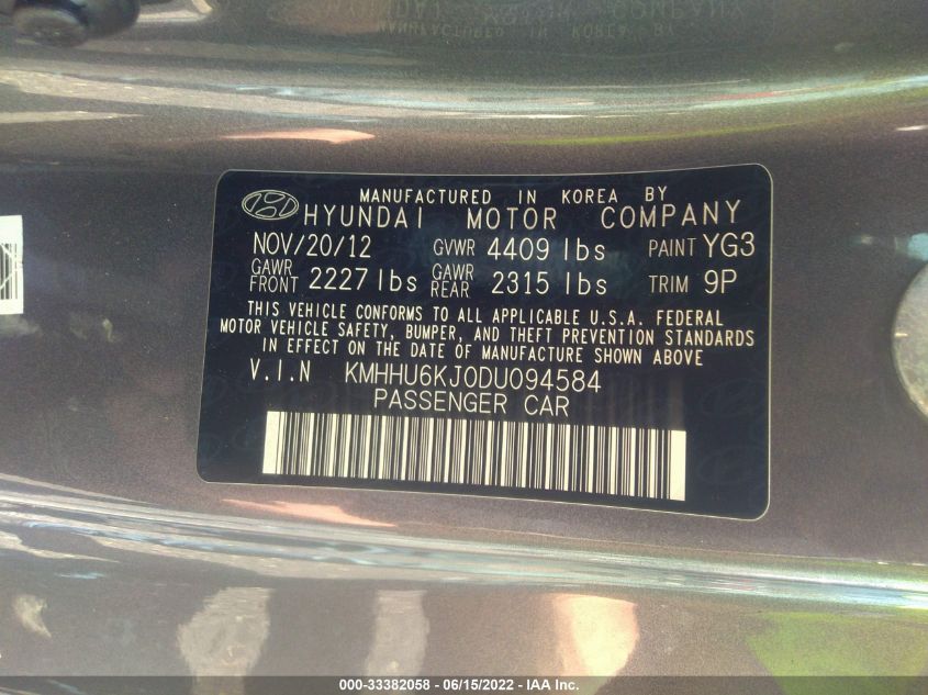 2013 HYUNDAI GENESIS COUPE 3.8 GRAND TOURING KMHHU6KJ0DU094584