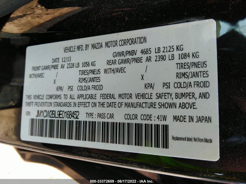 2014 MAZDA MAZDA5 SPORT JM1CW2BL9E0168452