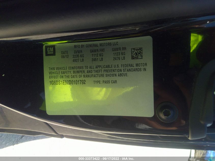2013 CADILLAC CTS COUPE PREMIUM 1G6DS1E37D0101792