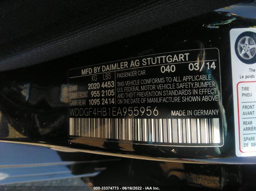 2014 MERCEDES-BENZ C-CLASS C 250 WDDGF4HB1EA955956