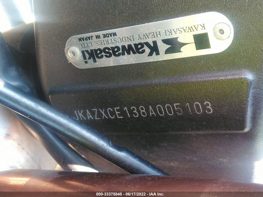 2008 KAWASAKI ZX1000 E JKAZXCE138A005103