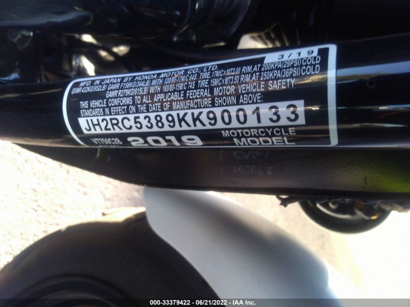 2019 HONDA VT750 C2B JH2RC5389KK900133