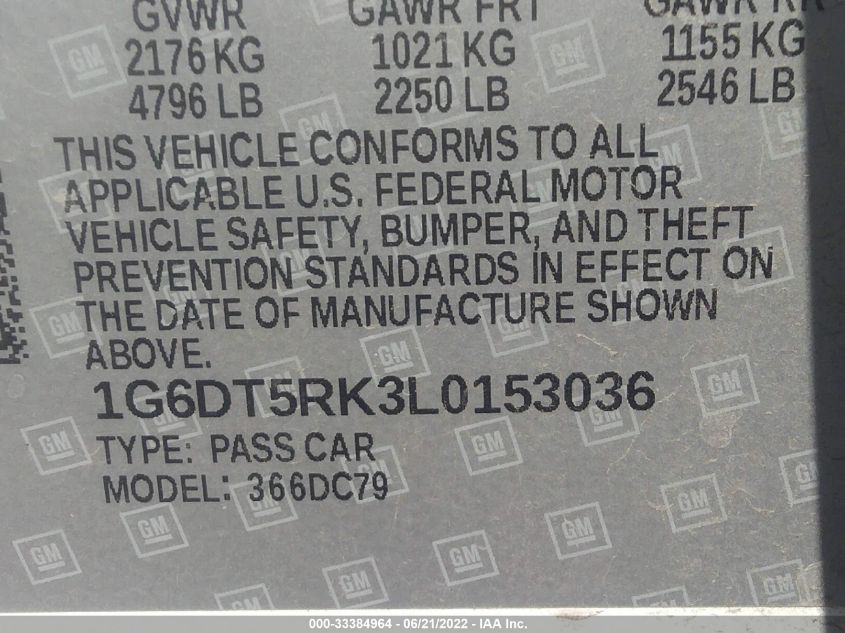 2020 CADILLAC CT5 PREMIUM LUXURY 1G6DT5RK3L0153036