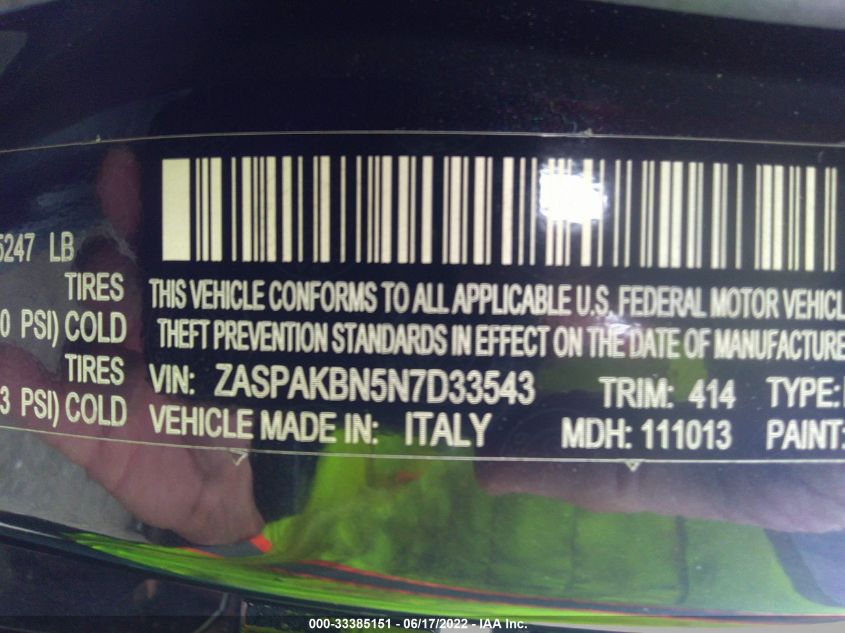 2022 ALFA ROMEO STELVIO TI ZASPAKBN5N7D33543