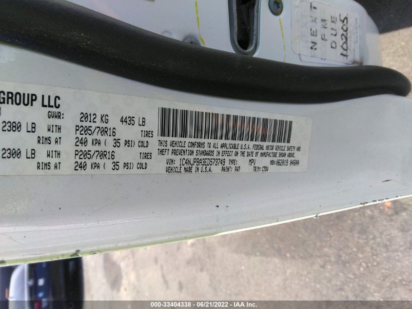 2014 JEEP PATRIOT SPORT 1C4NJPBA3ED573749