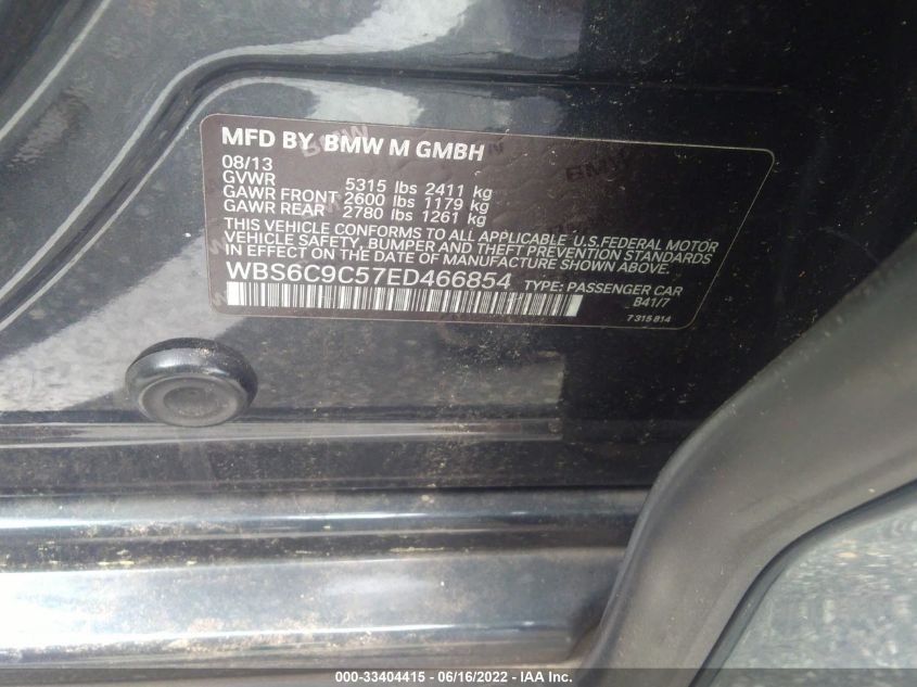 2014 BMW M6 WBS6C9C57ED466854