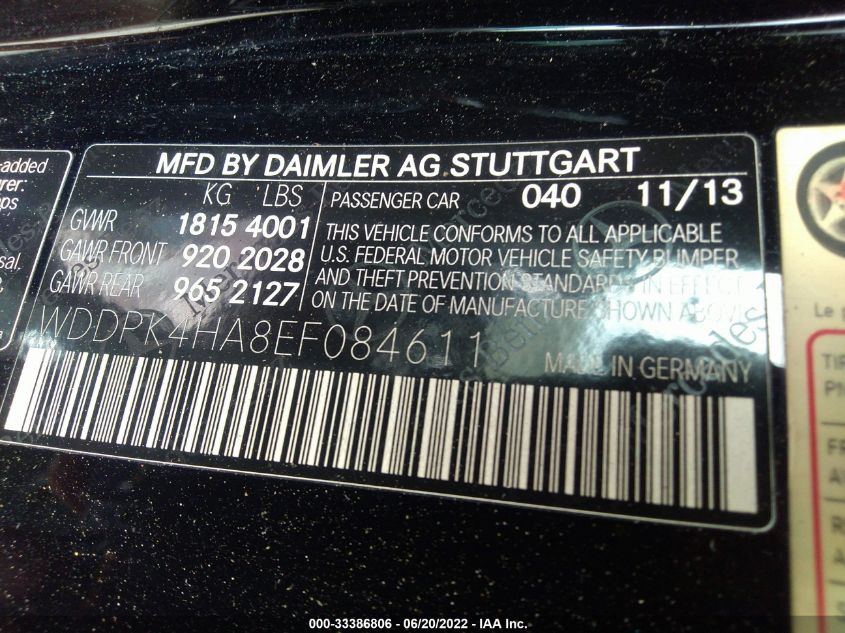 2014 MERCEDES-BENZ SLK-CLASS SLK 250 WDDPK4HA8EF084611