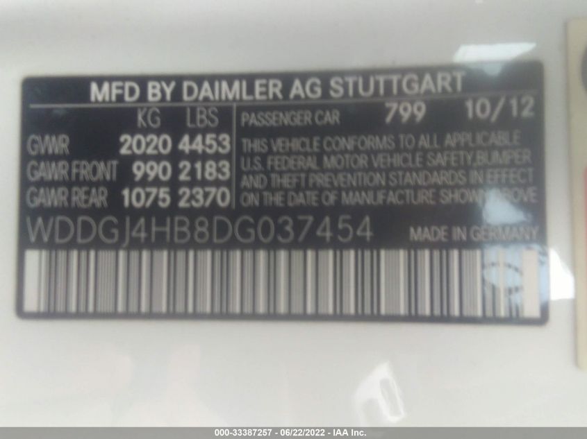 2013 MERCEDES-BENZ C-CLASS C 250 WDDGJ4HB8DG037454