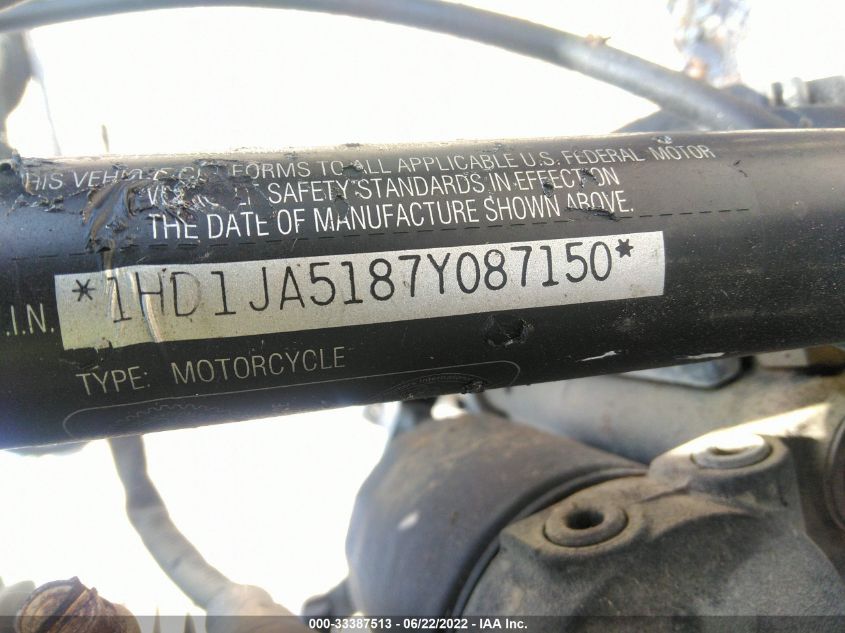 2007 HARLEY-DAVIDSON FXSTB 1HD1JA5187Y087150