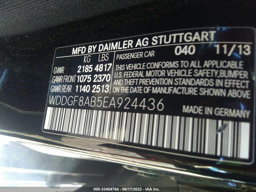 2014 MERCEDES-BENZ C-CLASS C 300 LUXURY WDDGF8AB5EA924436