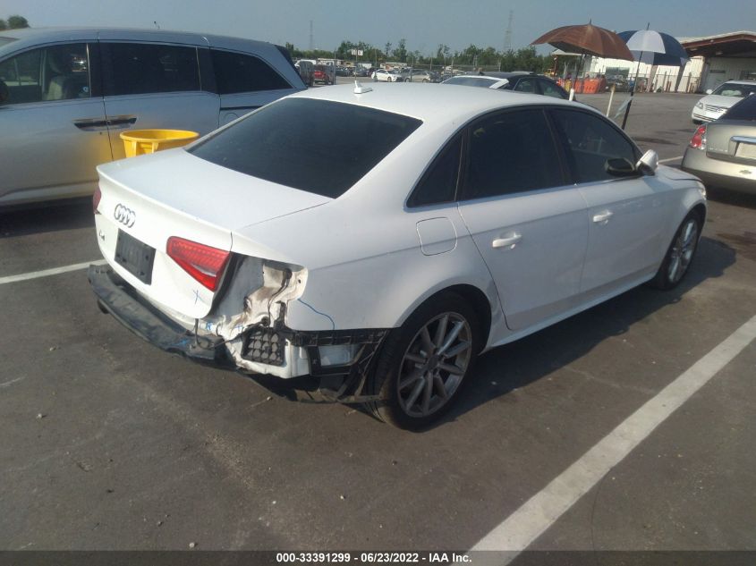 2014 AUDI A4 PREMIUM PLUS WAUEFAFL0EA008349