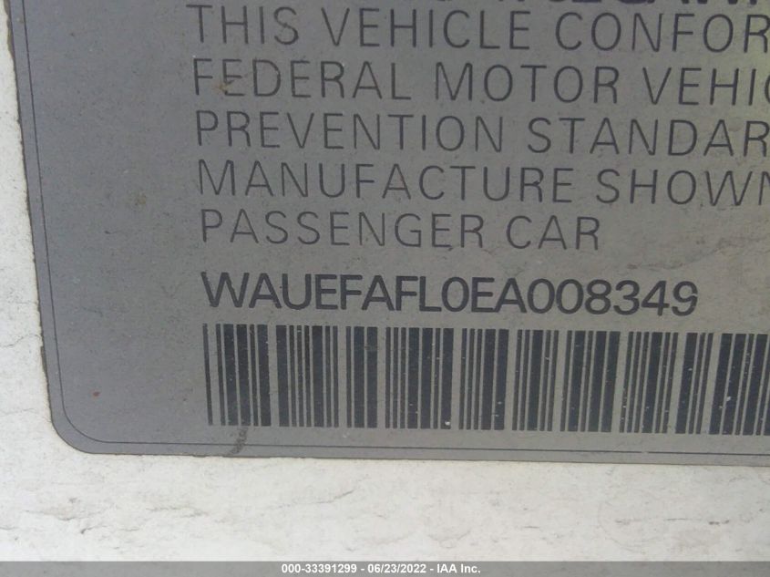 2014 AUDI A4 PREMIUM PLUS WAUEFAFL0EA008349