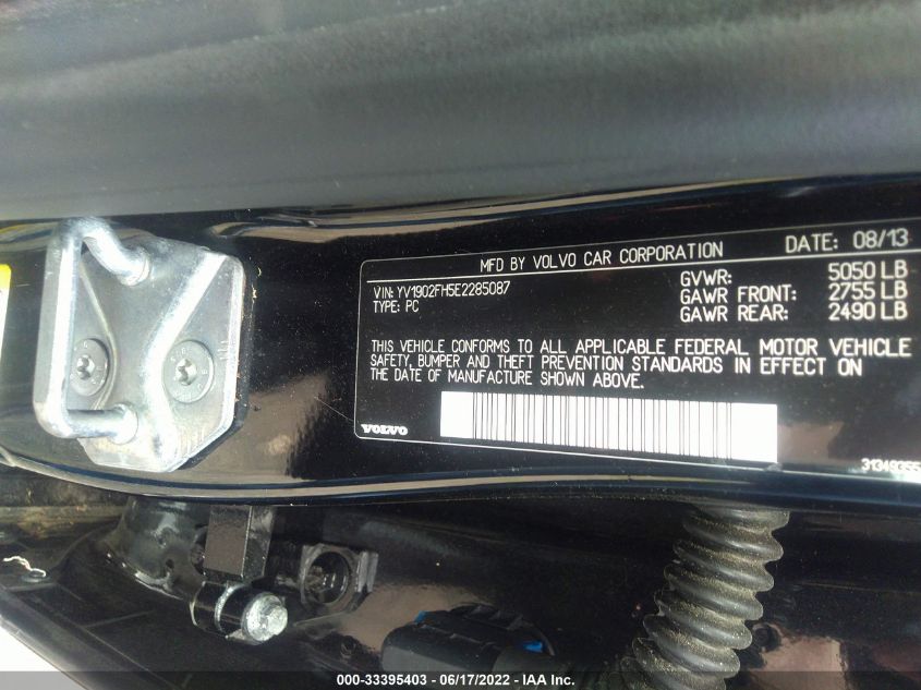 2014 VOLVO S60 T6 YV1902FH5E2285087