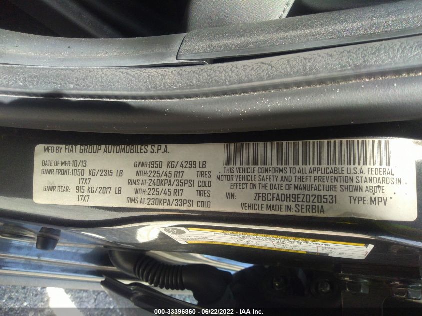 2014 FIAT 500L TREKKING ZFBCFADH9EZ020531