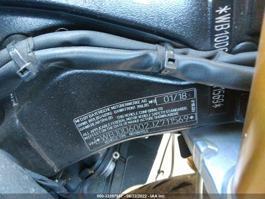 2018 BMW S 1000 RR WB10D6002JZ711569