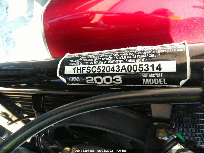 2003 HONDA VT1300 S 1HFSC52043A005314