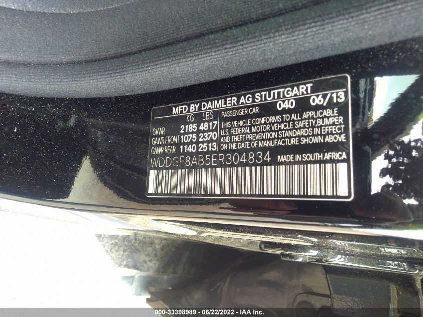 2014 MERCEDES-BENZ C-CLASS C 300 WDDGF8AB5ER304834