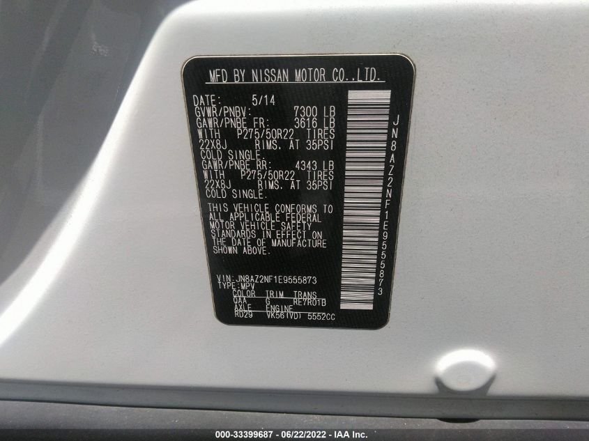 2014 INFINITI QX80 JN8AZ2NF1E9555873