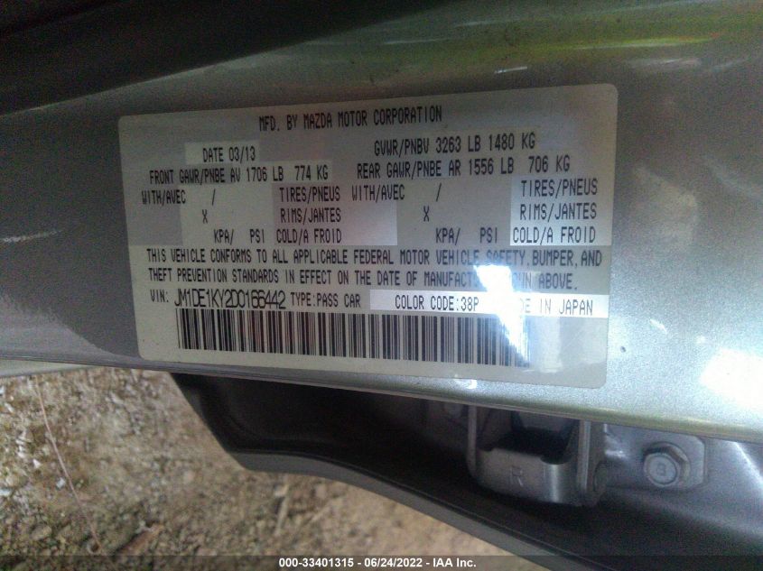 2013 MAZDA MAZDA2 SPORT JM1DE1KY2D0166442