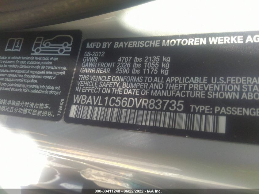 2013 BMW X1 XDRIVE28I WBAVL1C56DVR83735