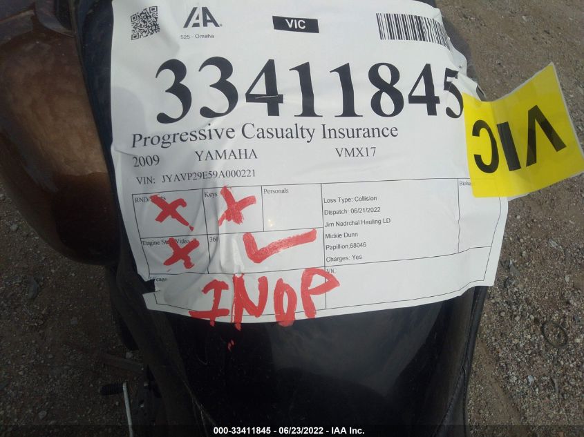2009 YAMAHA VMX17 JYAVP29E59A000221