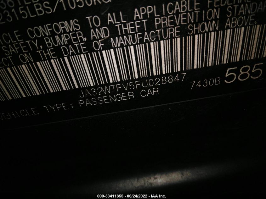 2015 MITSUBISHI LANCER EVOLUTION FINAL EDITION JA32W7FV5FU028847