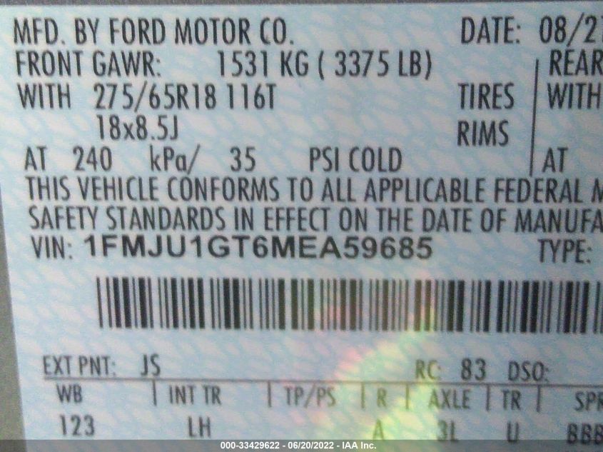 2021 FORD EXPEDITION XL 1FMJU1GT6MEA59685